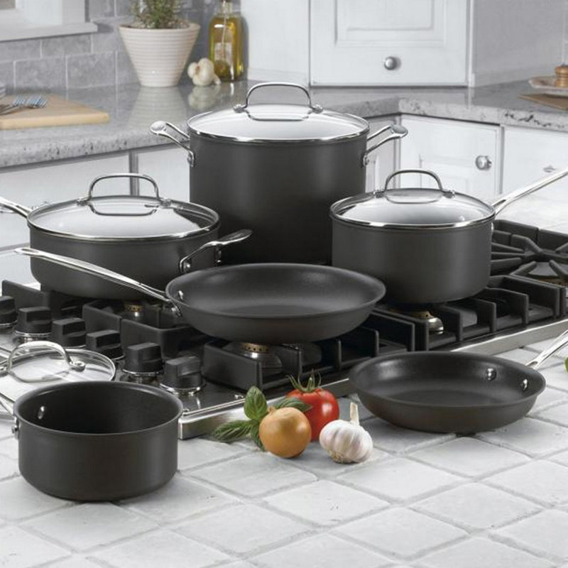 Cuisinart Chef S Classic Nonstick Hard Anodized 10 Piece Cookware Set Reviews Wayfair