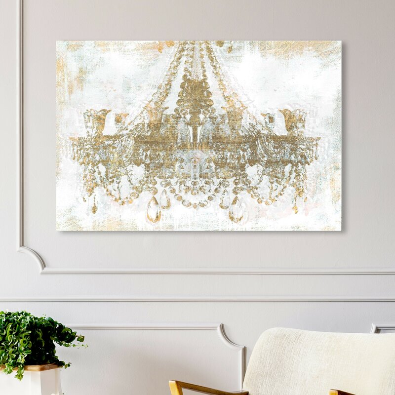 Oliver Gal Fashion And Glam Gold Diamonds Chandelier By Oliver Gal Wrapped Canvas Graphic Art Print Reviews Wayfair