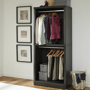 Double Hanging Wardrobe Closet Wayfair Romsey 36 W Closet Hanging Storage Unit
