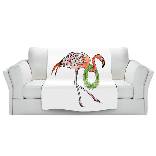 Flamingo Animal Print Design Luxury Fleece Blanket Soft Sherpa Sofa Bed Throw