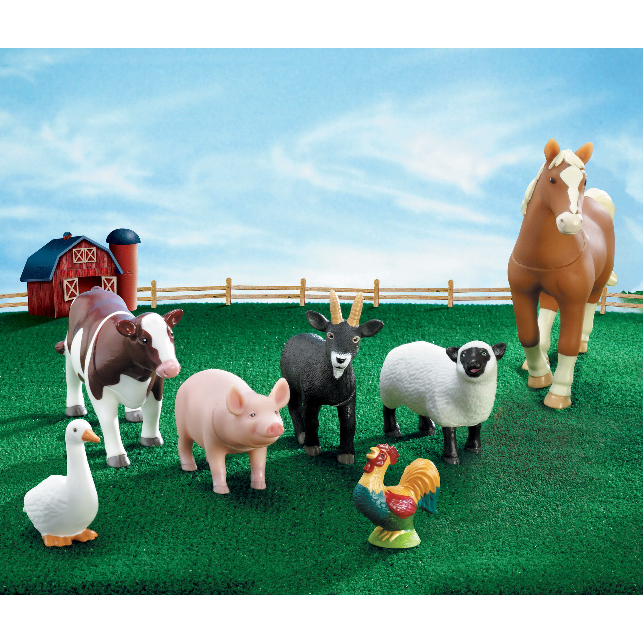 Pack of 7 for sale online Learning Resources LER0694 Jumbo Farm Animals