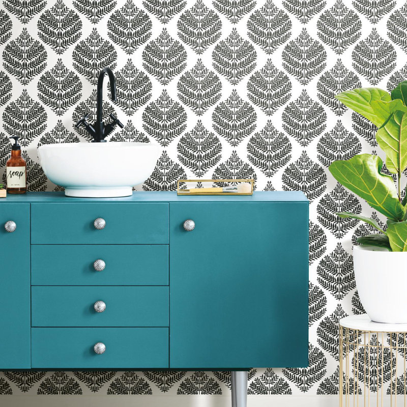 Winston Porter Hygge Fern Damask 3 12 L X 21 W Smooth Peel And