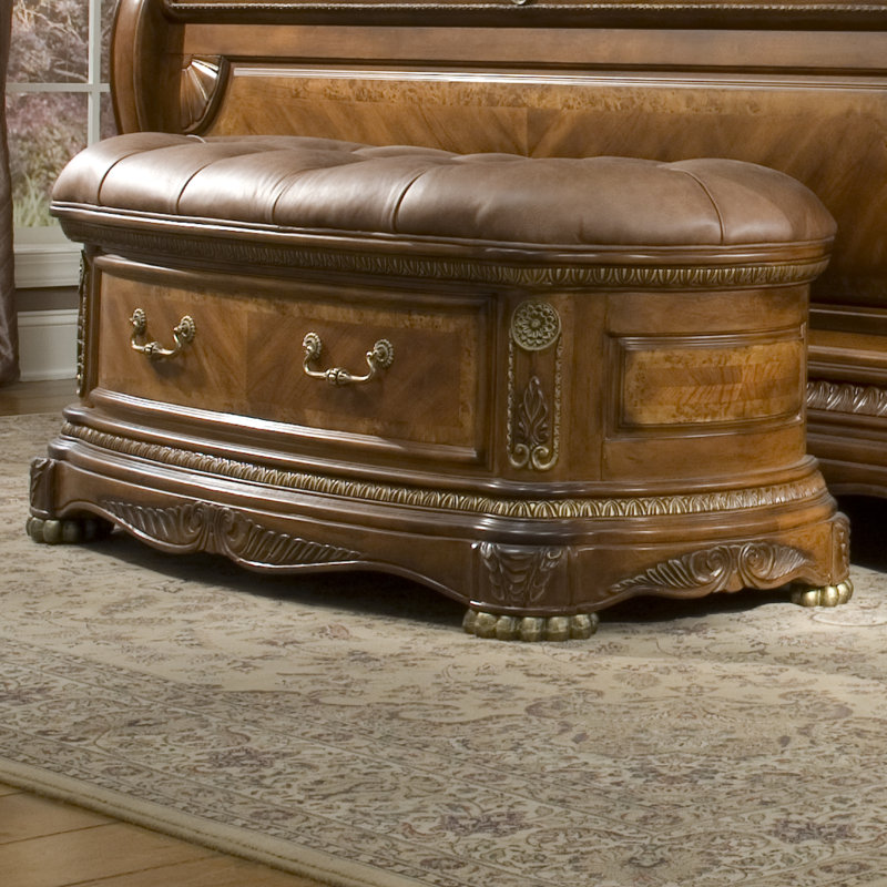 Michael Amini Cortina Upholstered Storage Bench Reviews Wayfair