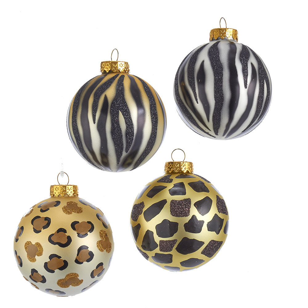 Glass Ball Ornament w/Wildlife Pattern