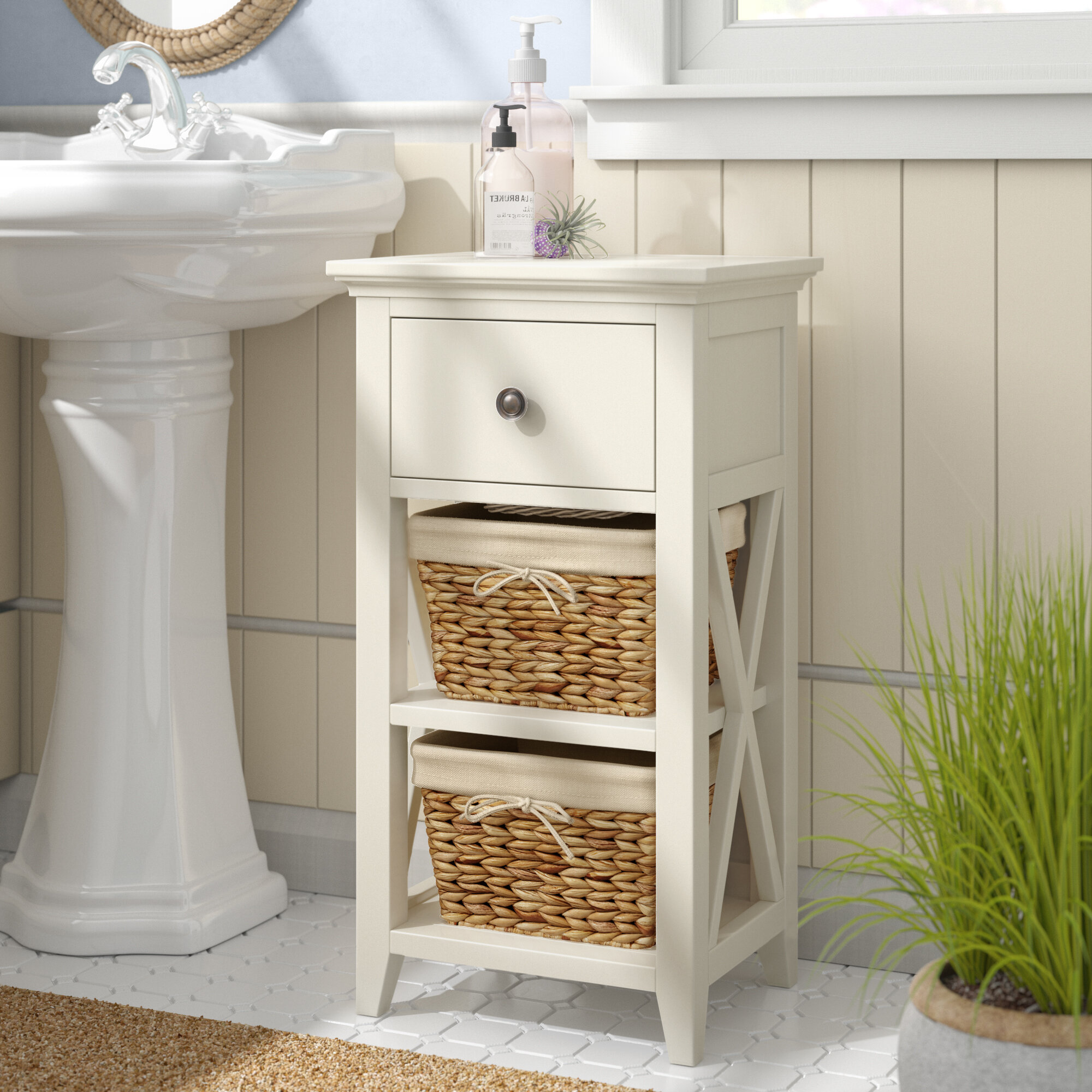 two drawer bathroom storage