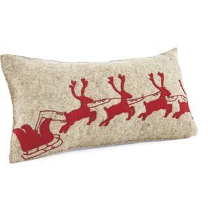 Santa's Sleigh Ride Wool Pillow Cover