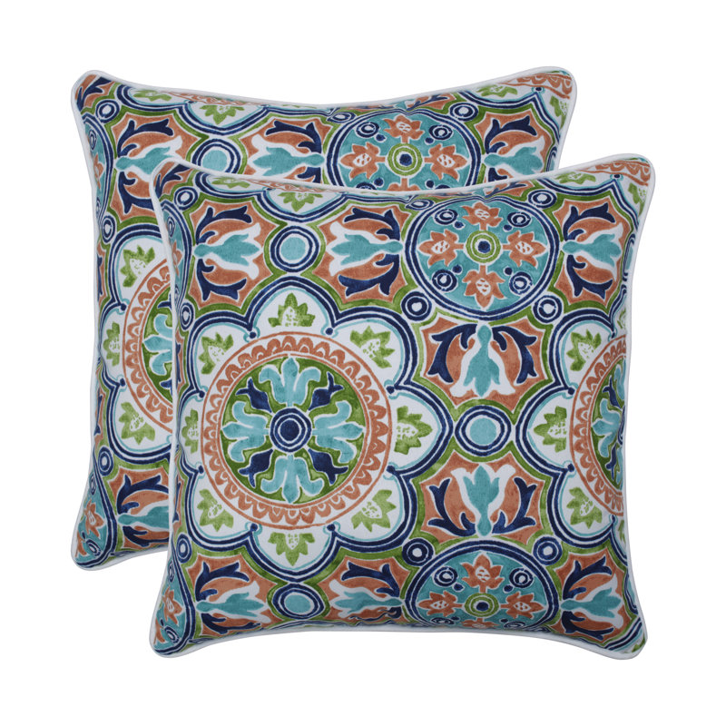 Charlton Home Huizenga Tile Flamingo Indoor Outdoor Throw Pillow