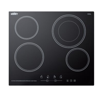 Summit Appliance 24" Electric Cooktop with 4 Burners Finish: Black