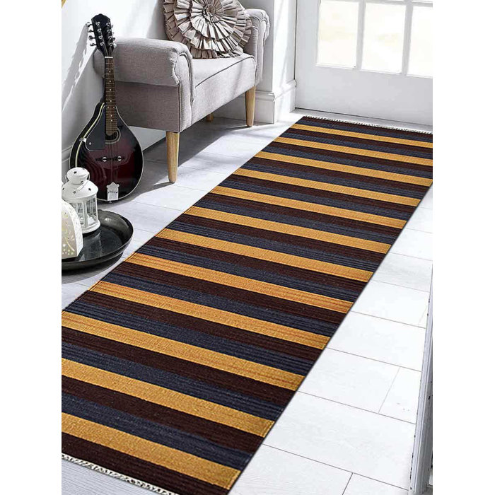 Modern Flat Weave Kilim Wool Carpet Indian Striped Oriental Multicolor Area Rug Modern Flat Weave Kilim Wool Carpet Indian Striped Oriental Multicolor Area Rug
