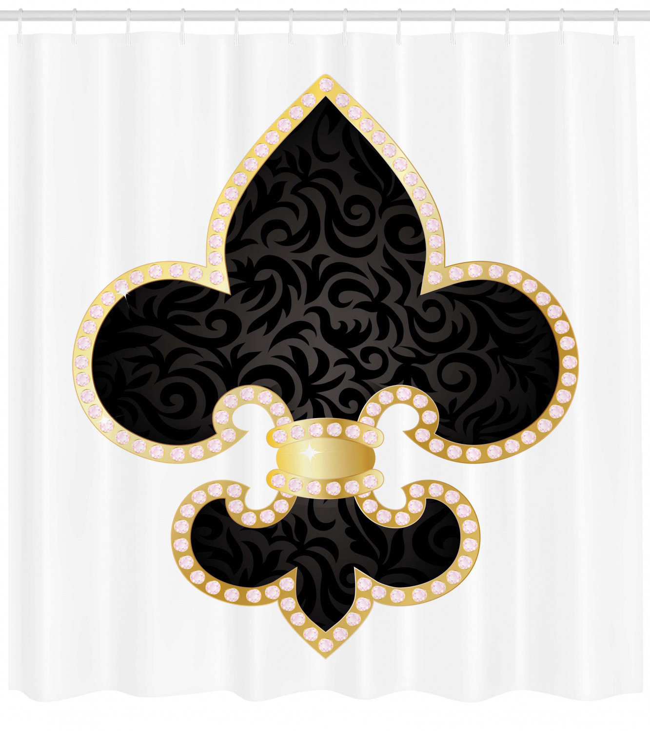 East Urban Home Fleur De Lis Shower Curtain Set Hooks Wayfair
