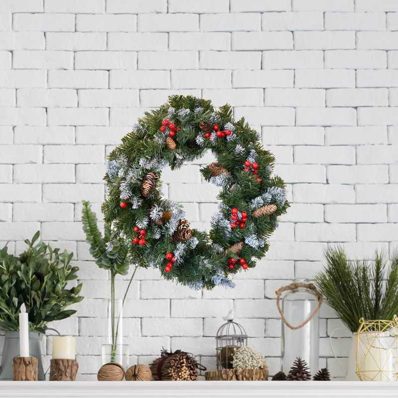 The Holiday Aisle Lighted Pvc Wreath Reviews Wayfair