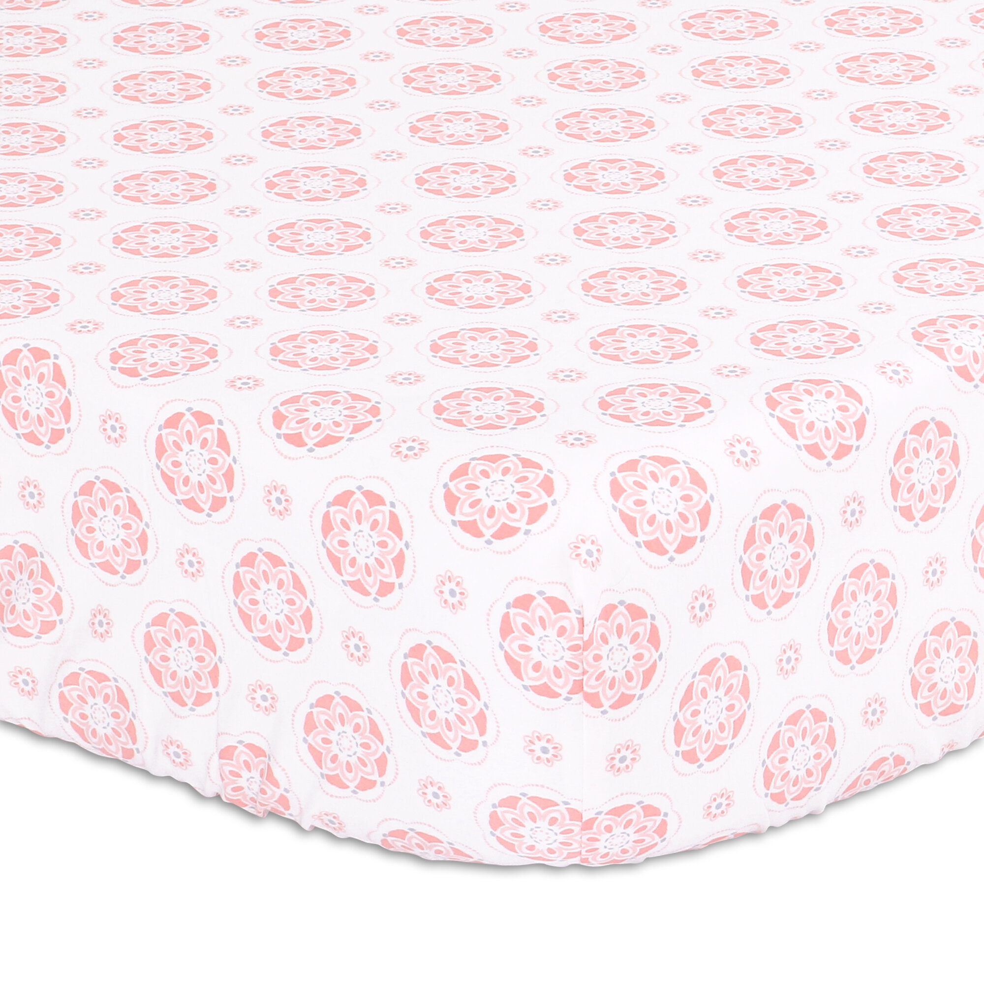 coral fitted crib sheet