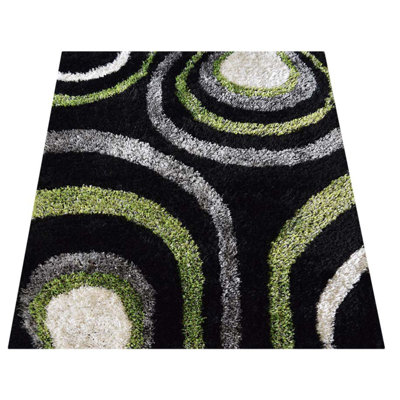 Latrail HAND TUFTED SHAG POLYESTER ECO-FRIENDLY AREA RUGS, Multicolor Color, Geometric Design