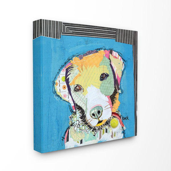 Ebern Designs Paint Splatter Color Block Labrador Portrait By