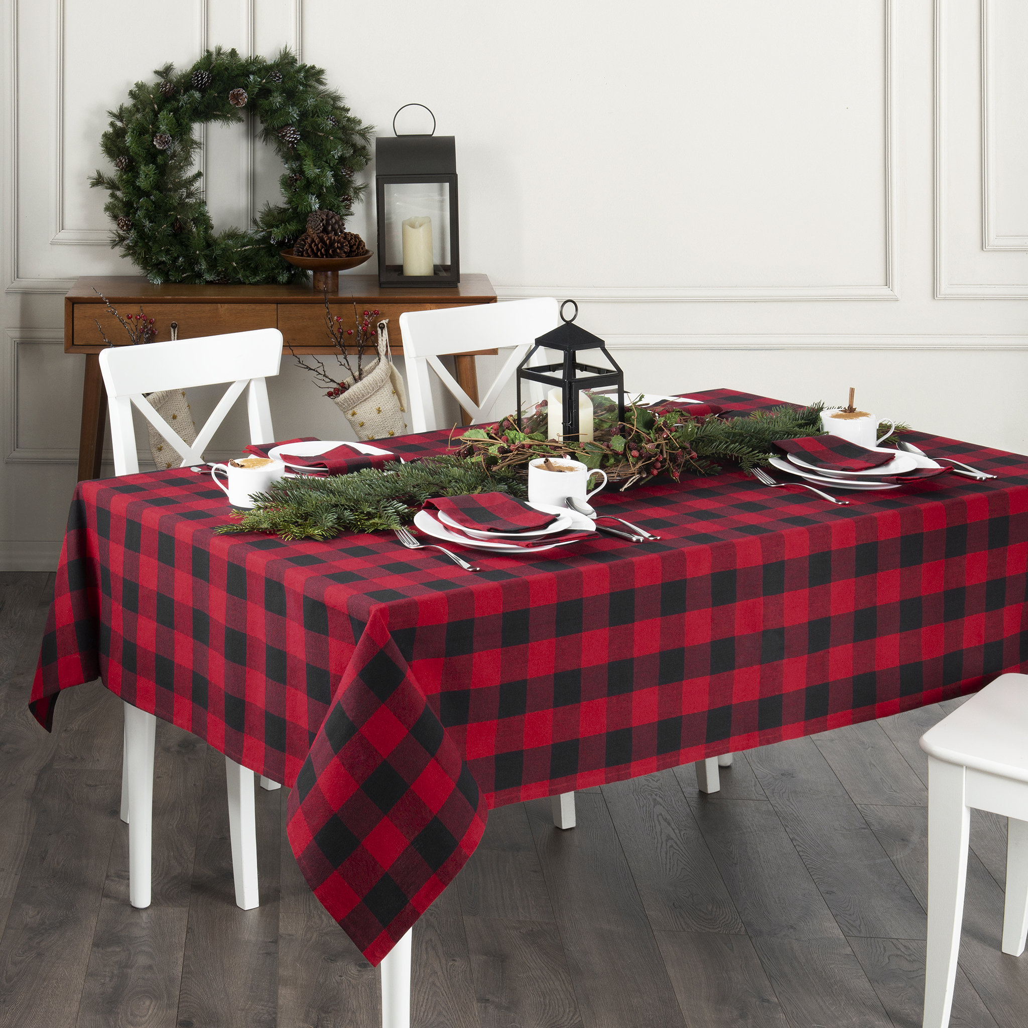 Plaid christmas tablecloth Clearance