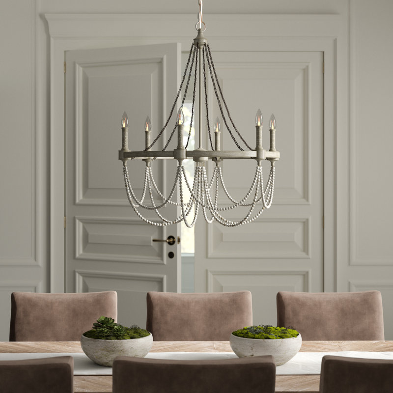 Greyleigh Fitzgibbon 6 Light Candle Style Wagon Wheel Chandelier