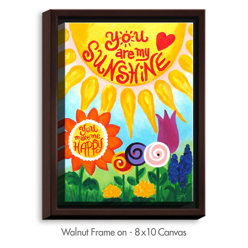 Dianochedesigns You Are My Sunshine Floral Painting Print On