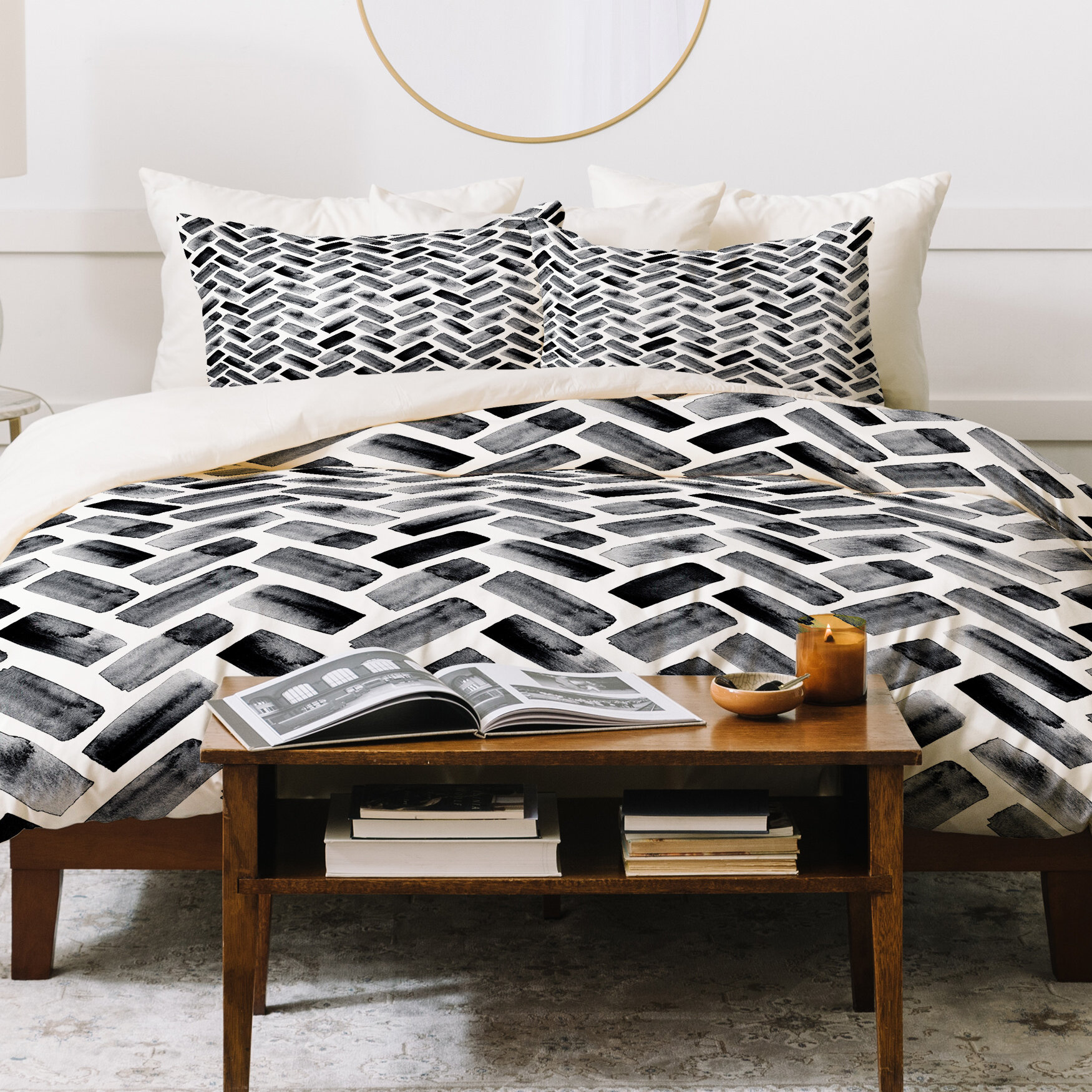 Mercury Row Cirillo Herringbone Duvet Cover Set Wayfair Ca