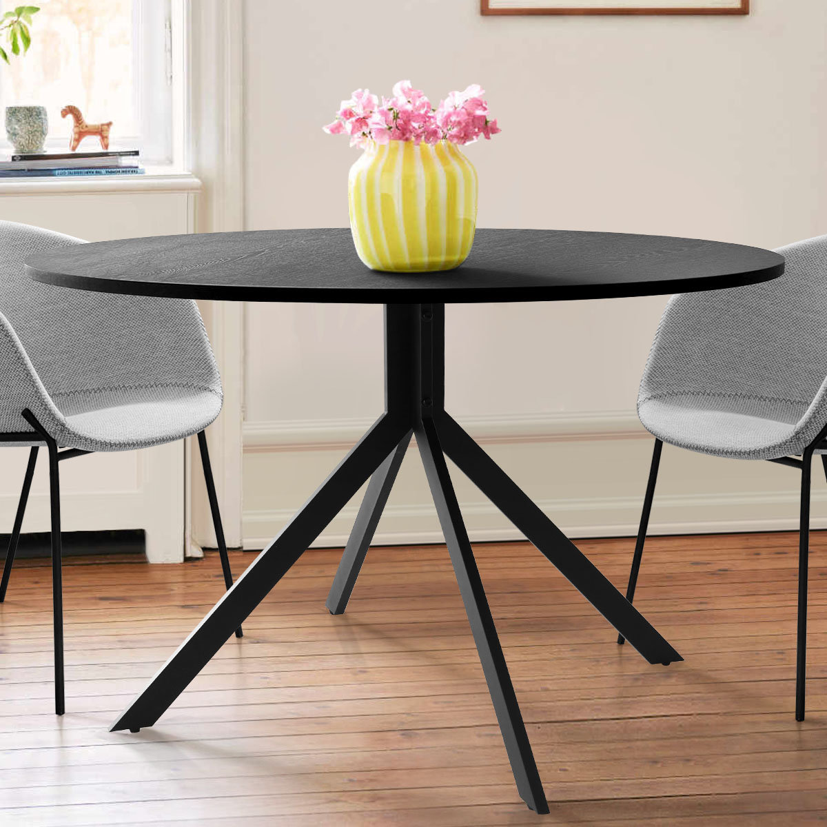 Corrigan Studio® 43 Round Black Dining Table | Wayfair