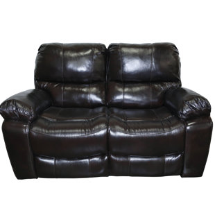 Go to store & view more images Three Posts Carraton Modern Leather Reclining Loveseat