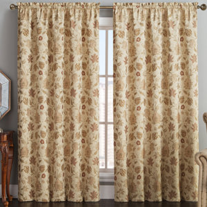 Nottingham Nature/Floral Blackout Rod Pocket Single Curtain Panel