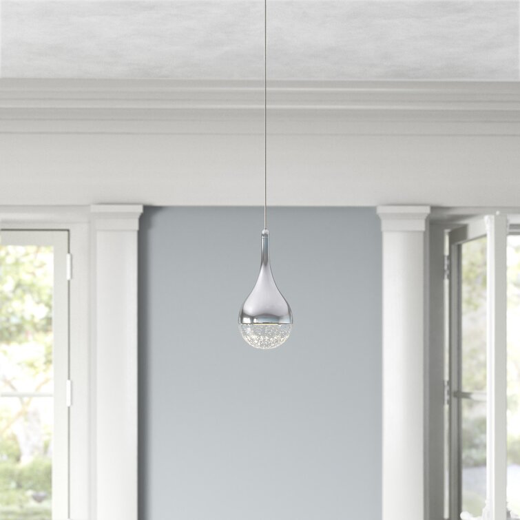 Style Selections Ladura Chrome Modern Art Glass Orb Pendant Ceiling Light