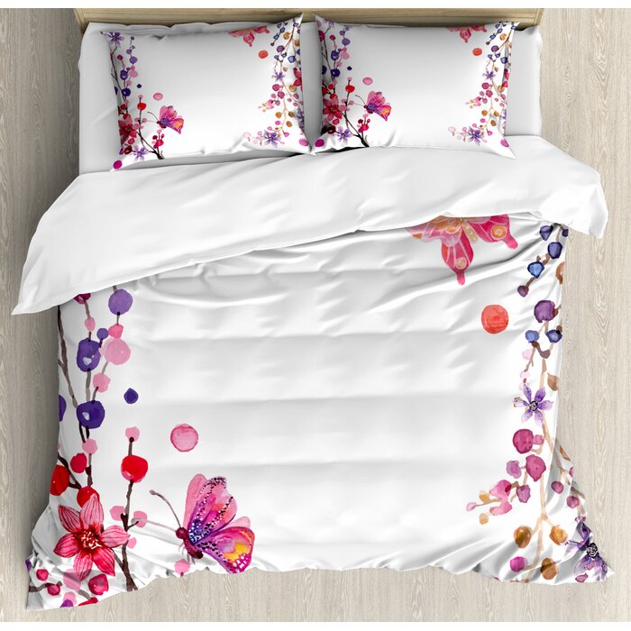 East Urban Home Butterfly Duvet Cover Set Wayfair