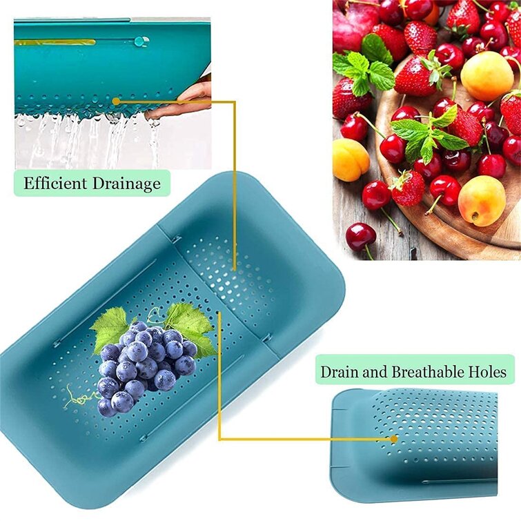 Durable Filter Folding Telescopic Kitchen Tools Fruit Vegetable Colander Drain 