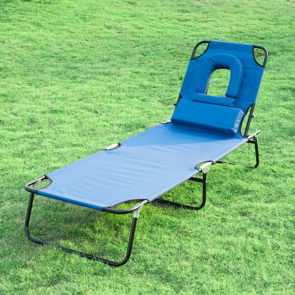 sun lounger with face hole