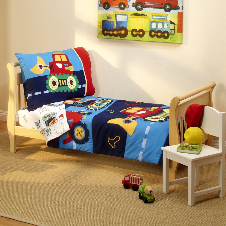 Hot Wheels Epic 4 Piece Toddler Bedding Set Includes Quilted Comforter Fitt... 