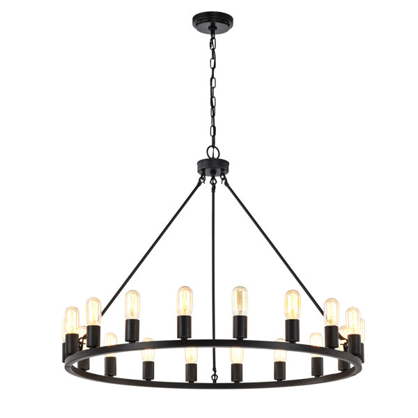 round chandelier black