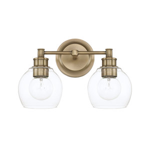 Maria 2-Light Vanity Light with Clear Glass