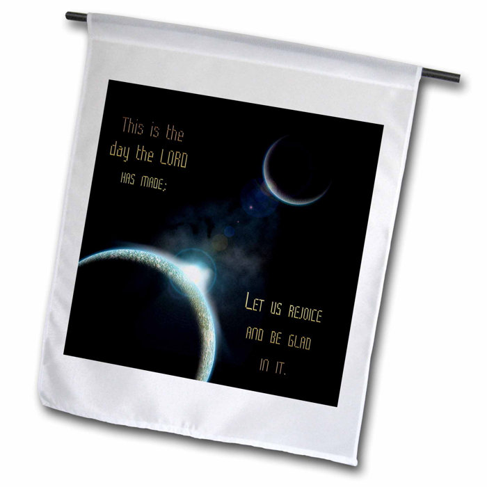 A Sun Announcing A New Dawn Over A Solar System With The Bible Verse Psalm Polyester 23 X 16 Garden Flag