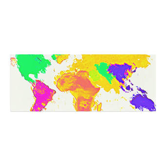 Kess InHouse Oriana Cordero My World Rainbow Map Table Runner