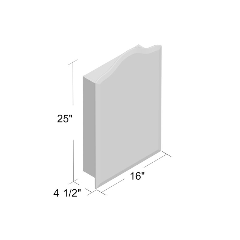 Cotswald 16 X 25 Recessed Frameless Medicine Cabinet With 3