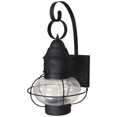 Alrahman 18.25\" H Seeded Glass Outdoor Wall Lantern INCOMPLETE 