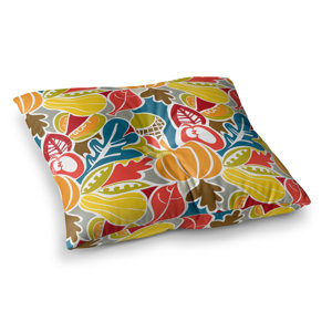 Fall Harvest Food by Agnes Schugardt Floor Pillow