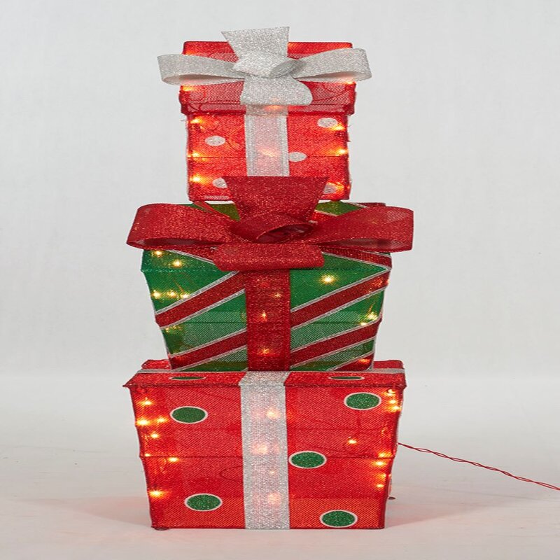 The Holiday Aisle® Stacked Gift Box Lighted Display | Wayfair