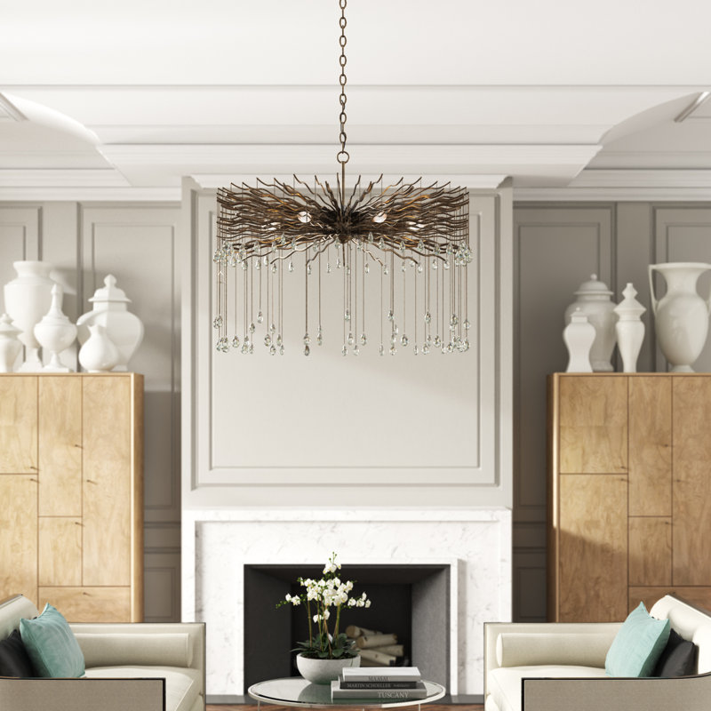 Currey Company 6 Light Unique Statement Geometric Chandelier