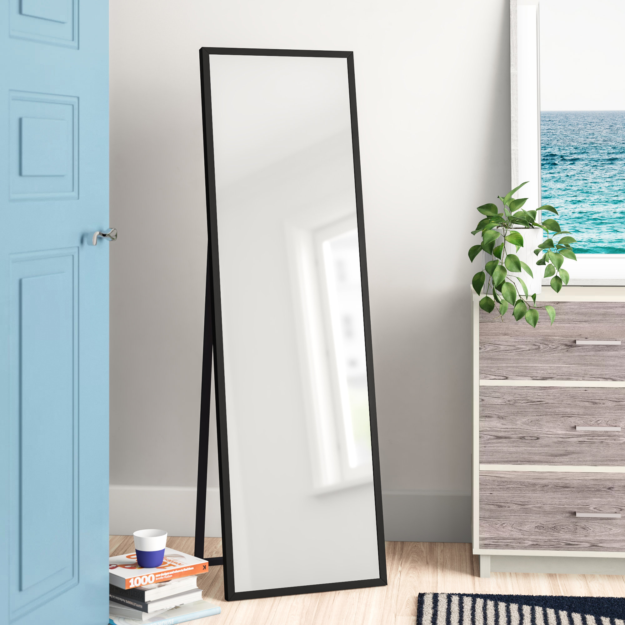 free standing mirror - How to Decorate a Small Living Room and Dining Room