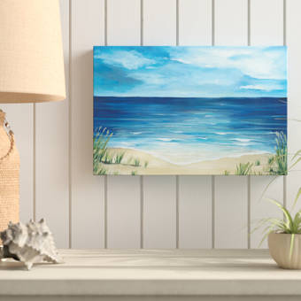 Highland Dunes Peaceful Beach Scene Acrylic Painting Print On