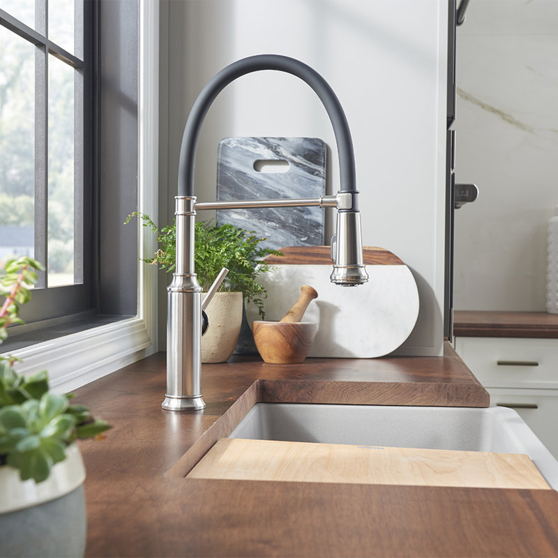 Blanco Empressa Semi Pro Pull Out Single Handle Kitchen Faucet Wayfair