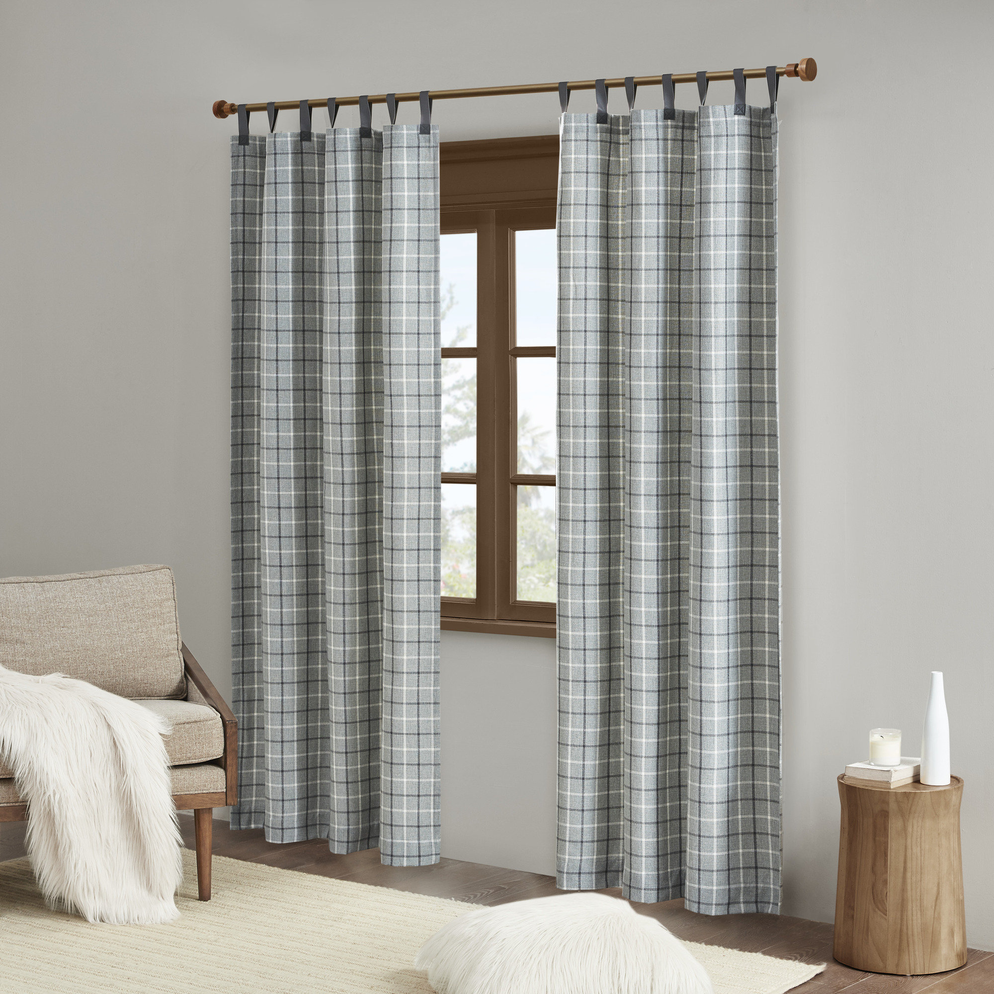 plaid curtains