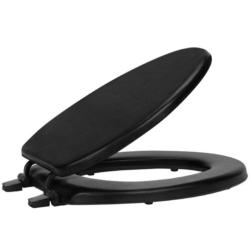 black padded elongated toilet seat