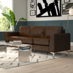Shupe Leather Sofa by Mercury Row Coupon