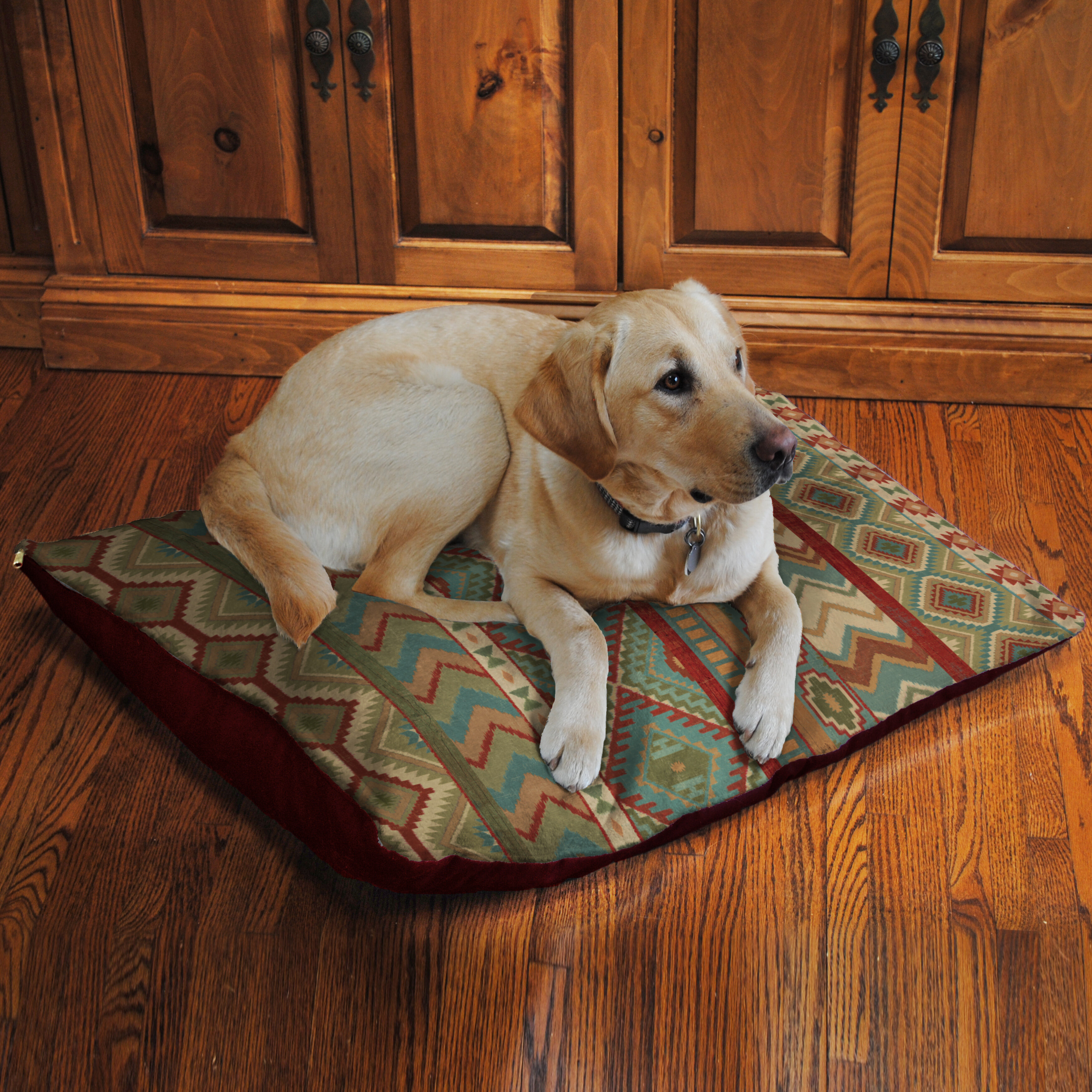 sage green dog bed