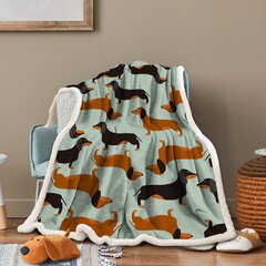 50x40 MSGUIDE Doxie Dachshund Weiner Dog Pet Dogs Flannel Throw Blankets Super Soft Warm Plush Fluffy Lightweight Cozy Fuzzy Fleece Blankets for Children Young Girls or Adult for Couch Bed Sofa 