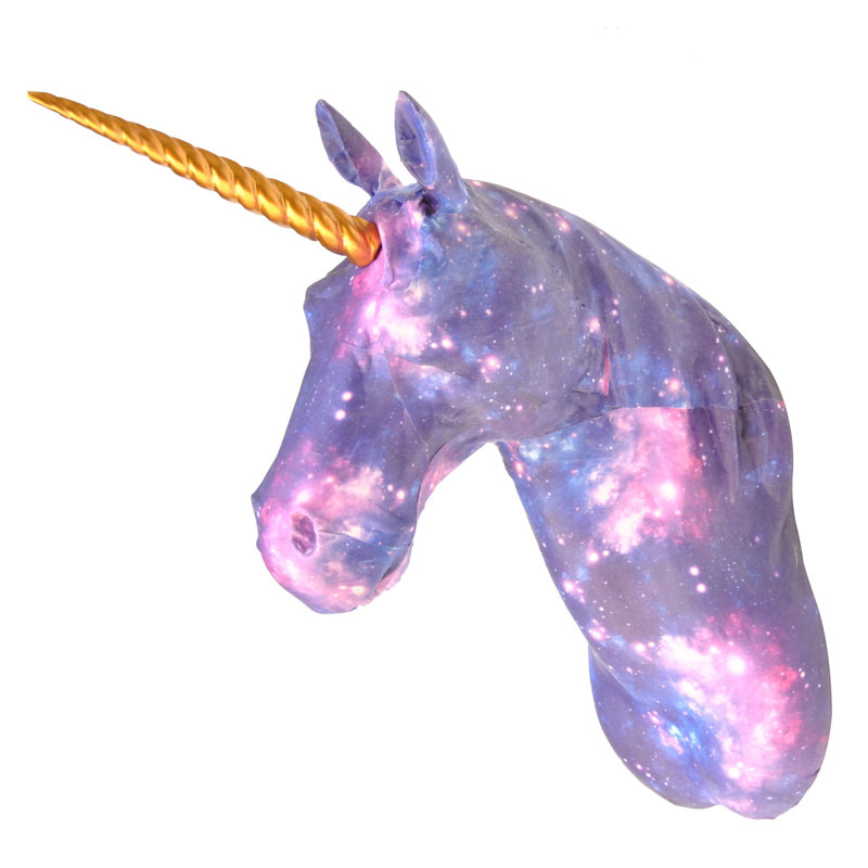 Zoomie Kids Faux Taxidermy Fabric Unicorn Head Wall Decor Wayfair