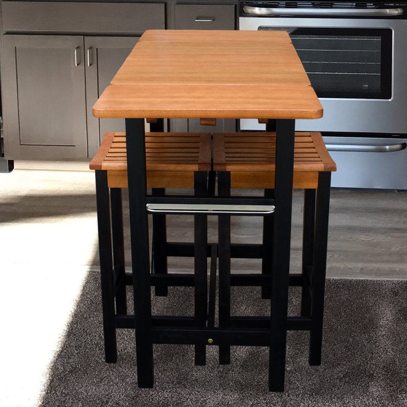 Red Barrel Studio Jeanetta 3 Piece Table Stool Kitchen Island Set Jeanetta 3 Piece Table Stool Kitchen Island Set