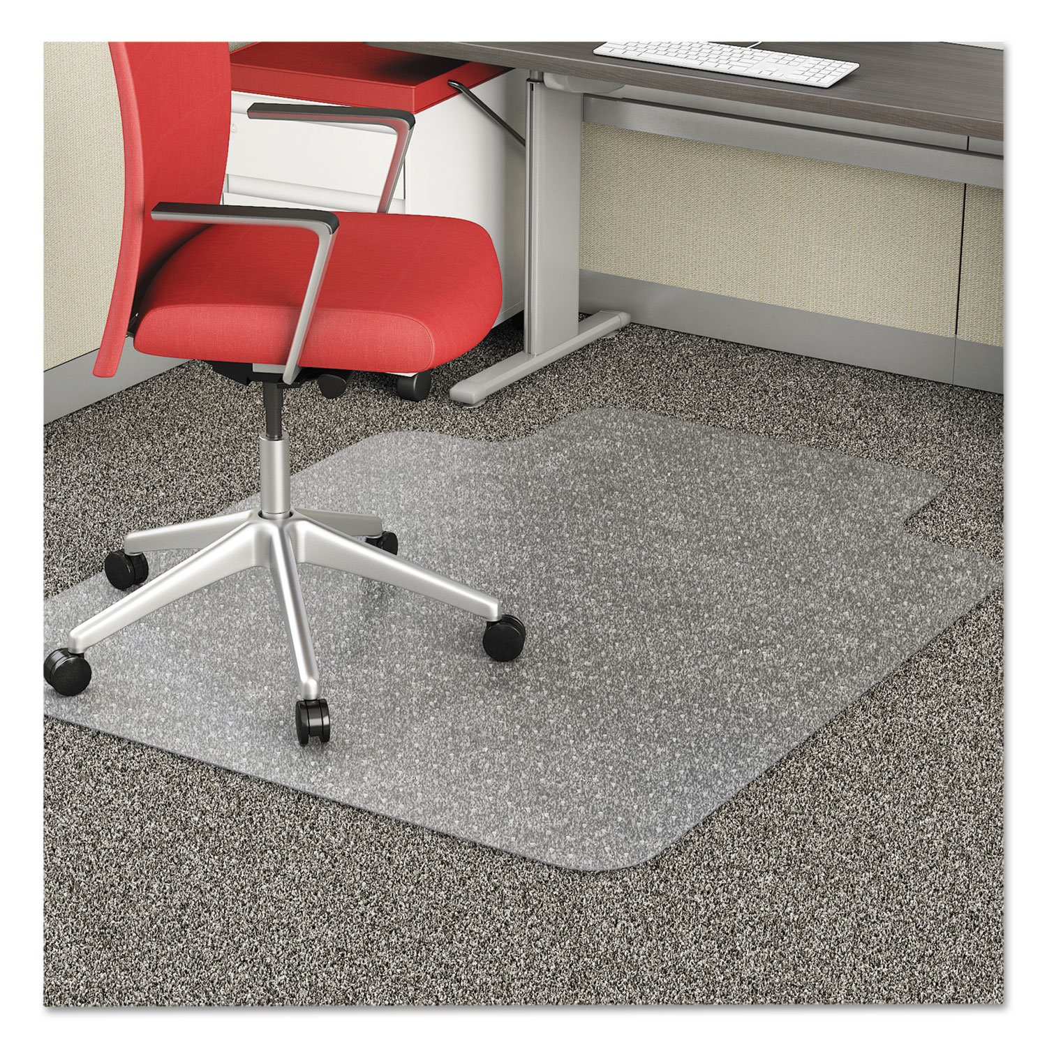 Floortex Chair Mat with Lip 36 x 48 for Medium Pile Carpets 